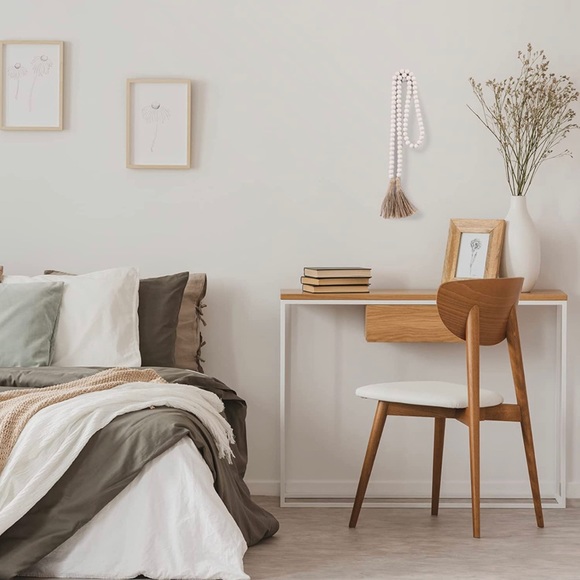 NWT Farmhouse 58in Wood Beads Rustic Country Decor Prayer Boho Wall Hanging - Picture 12 of 13